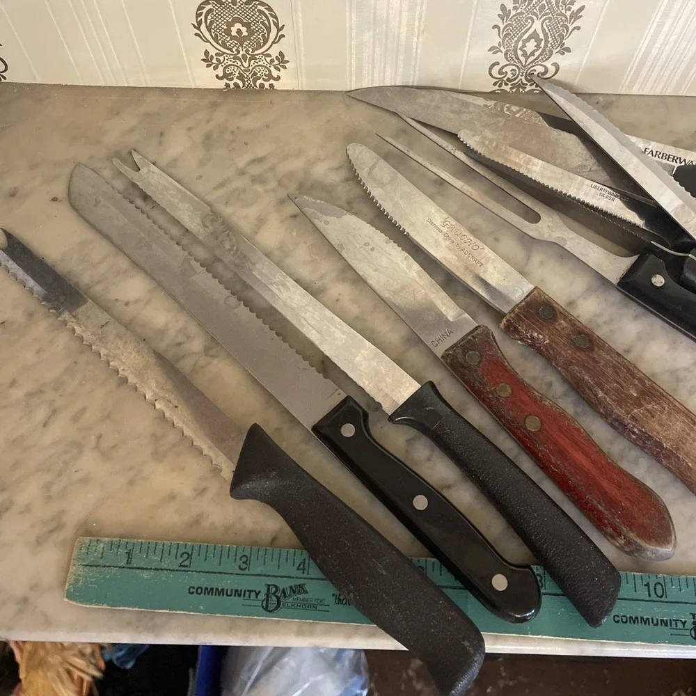 Mix Serrated Kitchen Knives Knife Wood‎ Handle Bread Fork Guacho MasterChef